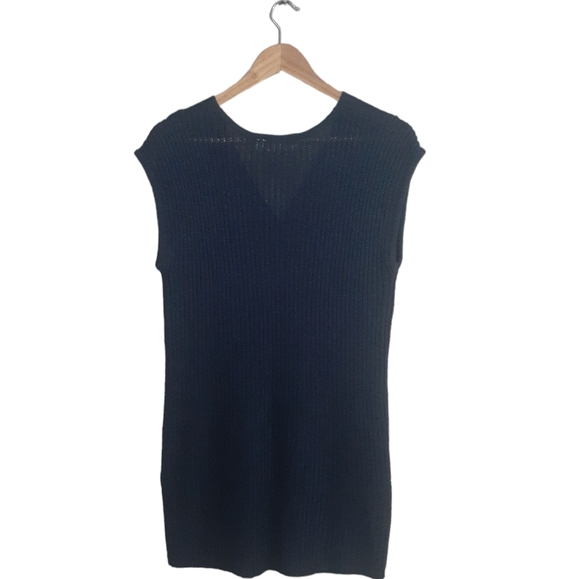 Retrod Women's Knit Sweater Vest Navy Blue Size Medium - Picture 2 of 5